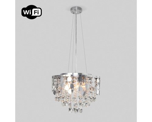 Купить Каскадная люстра Eurosvet 10123/6 хром/прозрачный хрусталь Strotskis Smart (10114/6)| VIVID-LIGHT.RU