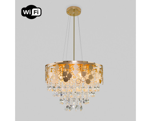 Заказать Каскадная люстра Eurosvet 10123/8 золото/прозрачный хрусталь Strotskis Smart (10114/8)| VIVID-LIGHT.RU