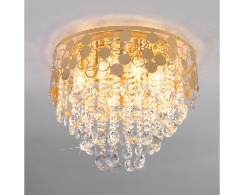 Заказать Каскадная люстра Eurosvet 10123/8 золото/прозрачный хрусталь Strotskis Smart (10114/8)| VIVID-LIGHT.RU