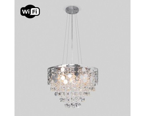 Оформить заказ Каскадная люстра Eurosvet 10123/8 хром/прозрачный хрусталь Strotskis Smart (10114/8)| VIVID-LIGHT.RU