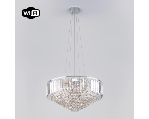 Сделать заказ Каскадная люстра Eurosvet 10121/9 хром/прозрачный хрусталь Strotskis Smart (10105/9)| VIVID-LIGHT.RU