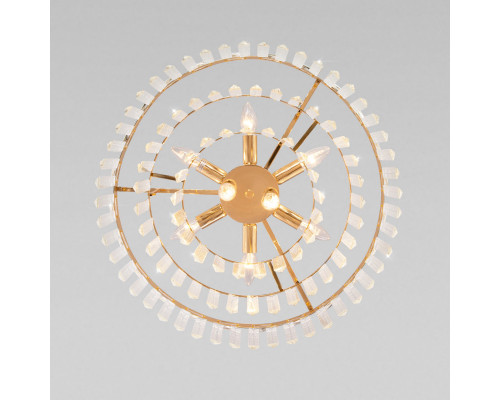 Оформить заказ Каскадная люстра Eurosvet 10130/8 золото/прозрачный хрусталь Strotskis| VIVID-LIGHT.RU