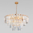 Каскадная люстра Eurosvet 10130/10 золото/прозрачный хрусталь Strotskis