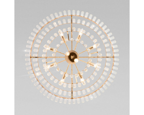 Купить Каскадная люстра Eurosvet 10130/10 золото/прозрачный хрусталь Strotskis| VIVID-LIGHT.RU