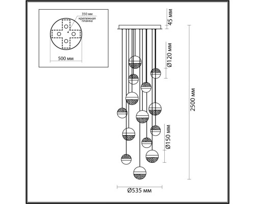 Оформить заказ Каскадная люстра Odeon Light 5037/132L| VIVID-LIGHT.RU