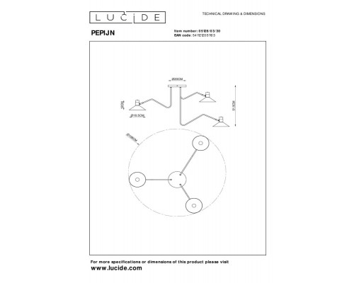 Заказать Каскадная люстра LUCIDE 05128/03/30| VIVID-LIGHT.RU