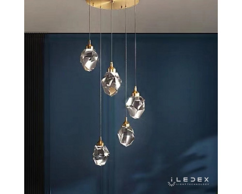 Купить Каскадная люстра iLedex 9701P/5R BR| VIVID-LIGHT.RU