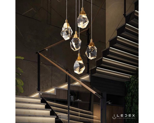 Купить Каскадная люстра iLedex 9701P/5R BR| VIVID-LIGHT.RU