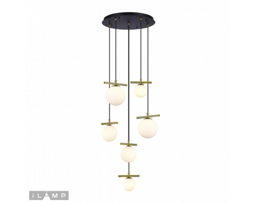 Оформить заказ Каскадная люстра iLamp 2134-6D BR+MBK| VIVID-LIGHT.RU