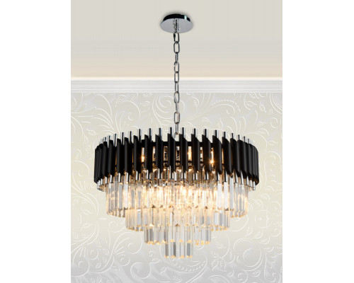 Оформить заказ Каскадная люстра Natali Kovaltseva DARIAN 76017/10C CHROME BLACK| VIVID-LIGHT.RU
