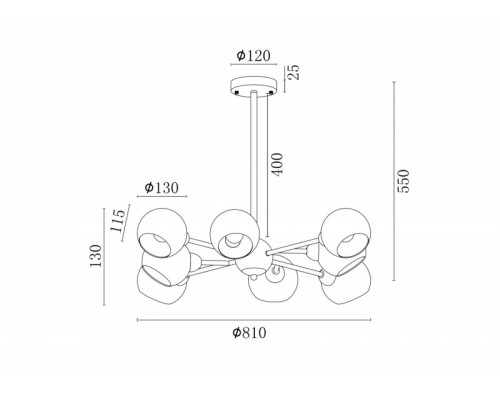 Сделать заказ Люстра на штанге Freya FR5121PL-08G| VIVID-LIGHT.RU