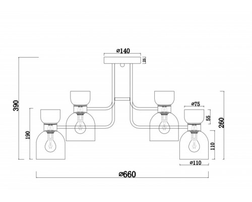 Купить Люстра на штанге Freya FR5094PL-08G| VIVID-LIGHT.RU
