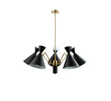 Люстра на штанге Crystal Lux JOVEN SP5 GOLD/BLACK