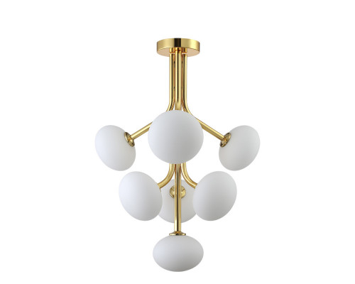 Купить Люстра на штанге Crystal Lux ALICIA SP7 GOLD/WHITE| VIVID-LIGHT.RU