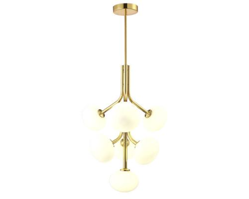 Купить Люстра на штанге Crystal Lux ALICIA SP7 GOLD/WHITE| VIVID-LIGHT.RU