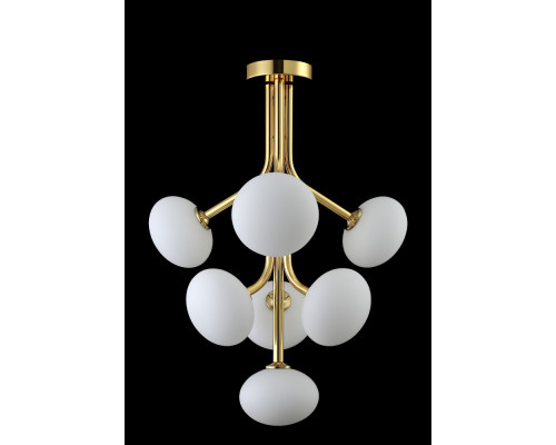 Купить Люстра на штанге Crystal Lux ALICIA SP7 GOLD/WHITE| VIVID-LIGHT.RU