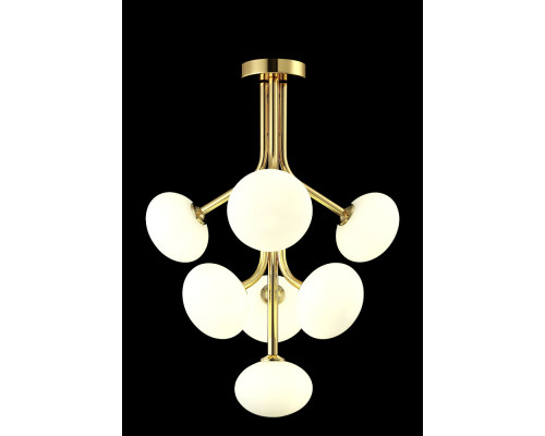 Купить Люстра на штанге Crystal Lux ALICIA SP7 GOLD/WHITE| VIVID-LIGHT.RU