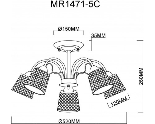 Сделать заказ Люстра на штанге MyFar MR1471-5C| VIVID-LIGHT.RU