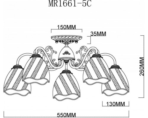 Купить Люстра на штанге MyFar MR1661-5C| VIVID-LIGHT.RU