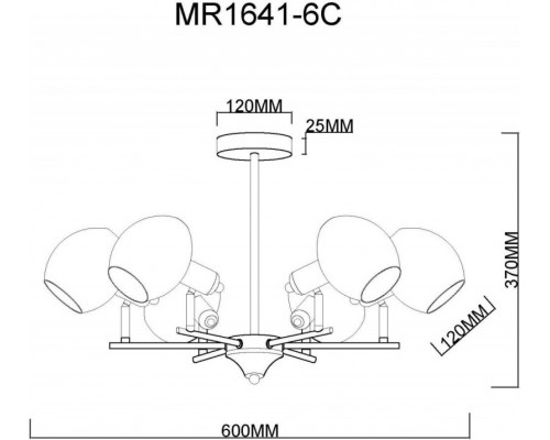 Оформить заказ Люстра на штанге MyFar MR1641-6C| VIVID-LIGHT.RU