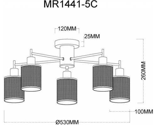 Заказать Люстра на штанге MyFar MR1441-5C| VIVID-LIGHT.RU