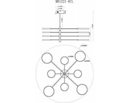 Сделать заказ Люстра на штанге MyFar MR1221-8CL| VIVID-LIGHT.RU