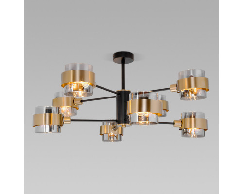 Оформить заказ Люстра на штанге Eurosvet 70127/8 черный/дымчатый| VIVID-LIGHT.RU