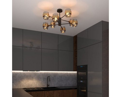 Оформить заказ Люстра на штанге Eurosvet 70127/8 черный/дымчатый| VIVID-LIGHT.RU