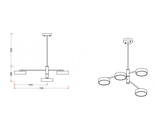 Заказать Люстра на штанге Zortes ZRS.01243.04| VIVID-LIGHT.RU
