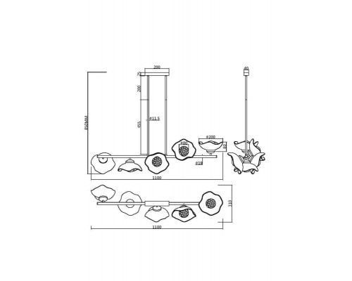 Заказать Люстра на штанге Maytoni MOD207PL-05BS| VIVID-LIGHT.RU
