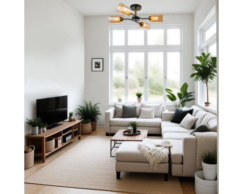 Купить Люстра на штанге Escada 1131/4P Black/Gold| VIVID-LIGHT.RU