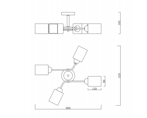 Купить Люстра на штанге Escada 1131/4P Black/Gold| VIVID-LIGHT.RU