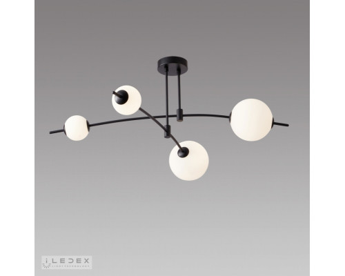 Сделать заказ Люстра на штанге iLedex 6827-4 BK+WH| VIVID-LIGHT.RU