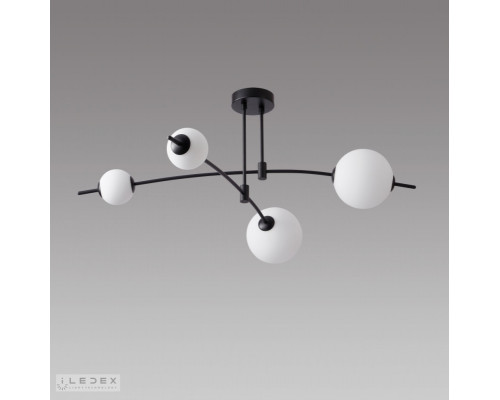 Сделать заказ Люстра на штанге iLedex 6827-4 BK+WH| VIVID-LIGHT.RU