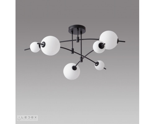 Заказать Люстра на штанге iLedex 6827-6 BK+WH| VIVID-LIGHT.RU