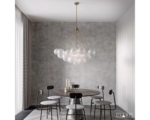 Сделать заказ Люстра на штанге iLamp 10099P/3-D800 GL-WH| VIVID-LIGHT.RU