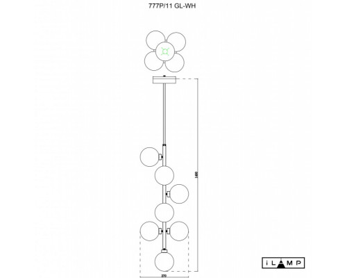 Оформить заказ Люстра на штанге iLamp 777P/11 GL-WH| VIVID-LIGHT.RU