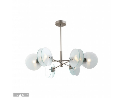 Заказать Люстра на штанге iLamp 15598-6 SN+CL| VIVID-LIGHT.RU