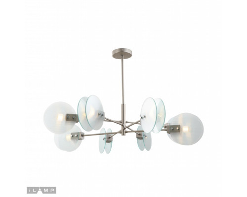 Купить Люстра на штанге iLamp 15598-8 SN+CL| VIVID-LIGHT.RU