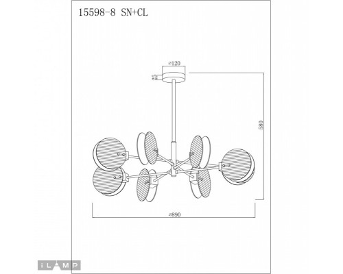 Купить Люстра на штанге iLamp 15598-8 SN+CL| VIVID-LIGHT.RU