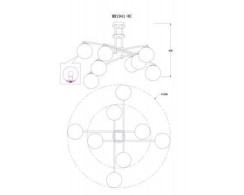 Оформить заказ Люстра на штанге MyFar MR1941-8C| VIVID-LIGHT.RU