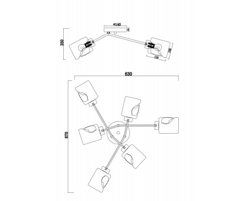 Заказать Накладная люстра Freya FR5095CL-06G| VIVID-LIGHT.RU