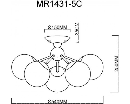 Купить Накладная люстра MyFar MR1431-5C| VIVID-LIGHT.RU