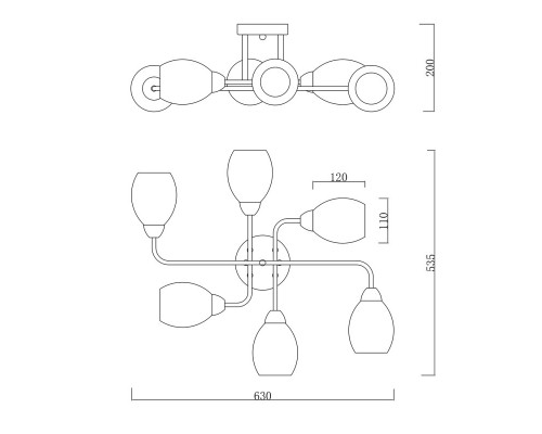 Заказать Накладная люстра Escada 1132/6P Gold| VIVID-LIGHT.RU