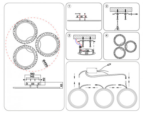 Заказать Накладная люстра Ambrella Light FA4050| VIVID-LIGHT.RU