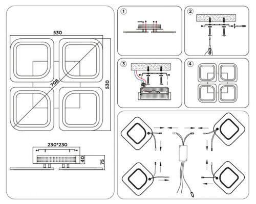 Оформить заказ Накладная люстра Ambrella Light FA4375| VIVID-LIGHT.RU