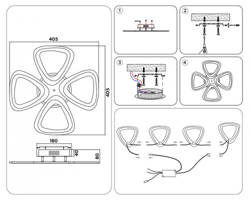 Купить Накладная люстра Ambrella Light FA4482| VIVID-LIGHT.RU