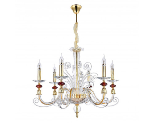 Сделать заказ Подвесная люстра Crystal Lux CATARINA SP6 GOLD/TRANSPARENT-COGNAC| VIVID-LIGHT.RU