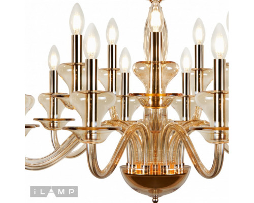 Оформить заказ Подвесная люстра iLamp P9448-10+5 Gold| VIVID-LIGHT.RU