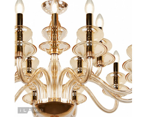 Оформить заказ Подвесная люстра iLamp P9448-10+5 Gold| VIVID-LIGHT.RU